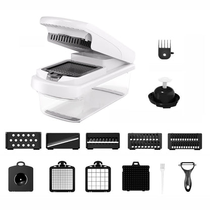 15 In 1 Multifunctional Food Cutter Vegetable Chopper 8 Different Blades With Container Slicers Dicer For Kitchen Cooking
