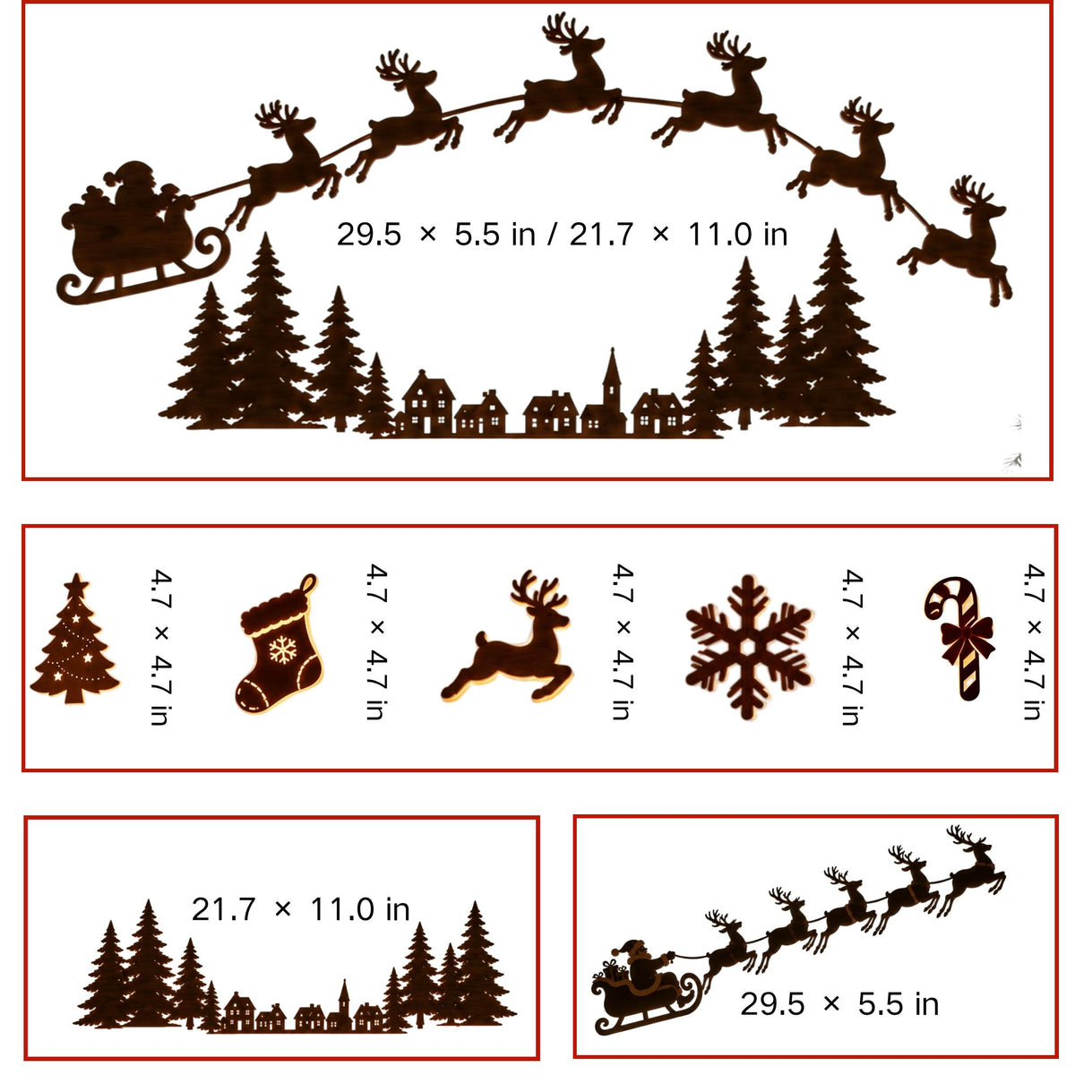 🎄 Glowing Christmas Wall Decor — 7 Holiday Styles + Remote Control