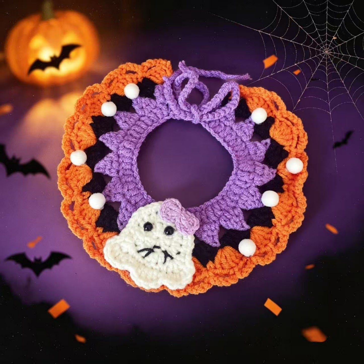 🎃Spooky‑Cute Halloween Cat Knitted Costume Set | Hat + Collar, 3 Styles Available