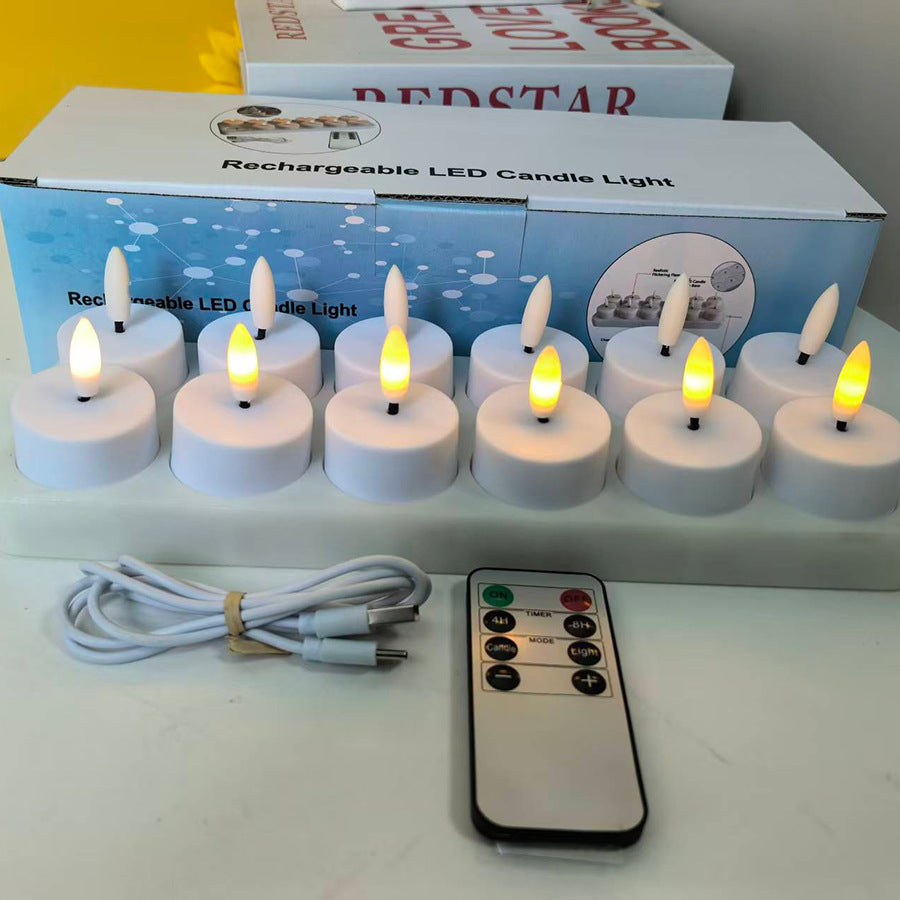 🔥6-Pack Rechargeable Tea Lights – Realistic Flicker & Remote Control