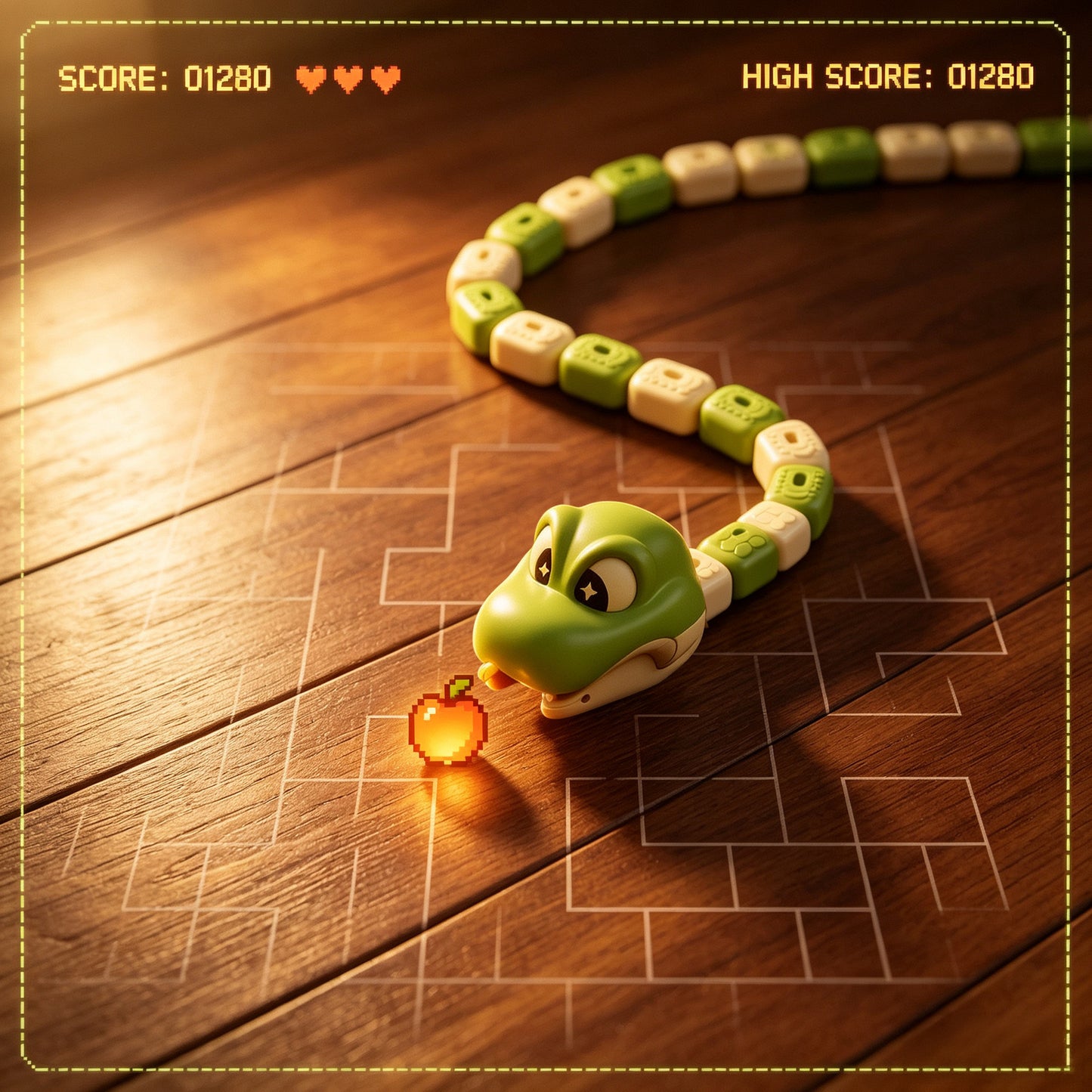 🕹️🙌🏻Magnetic Hungry Snake RC Toy🐍 – Real‑Life Classic Arcade Snake Game,2‑Player Family Kids Game🎮