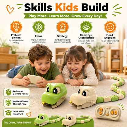 🕹️🙌🏻Magnetic Hungry Snake RC Toy🐍 – Real‑Life Classic Arcade Snake Game,2‑Player Family Kids Game🎮