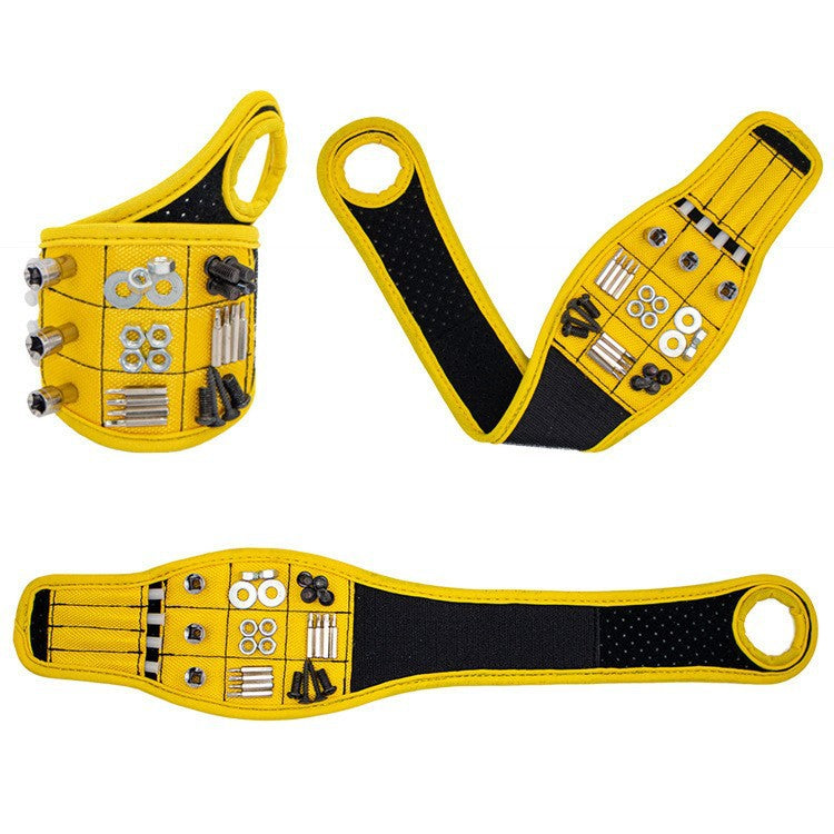Magnetic Tool Wristband, Magnetic Wrist Holder for Screws Drill Bits Nuts, One Size for Left & Right Hand