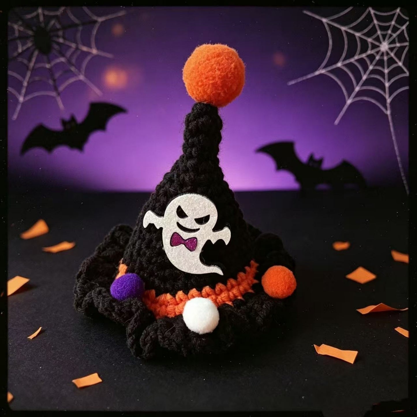 🎃Spooky‑Cute Halloween Cat Knitted Costume Set | Hat + Collar, 3 Styles Available