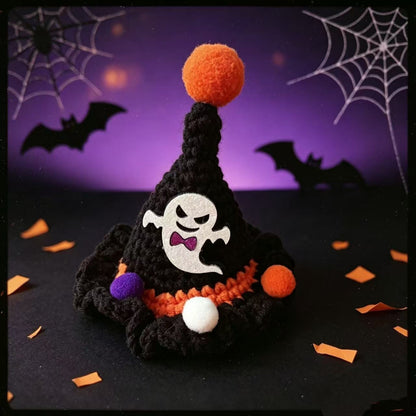 🎃Spooky‑Cute Halloween Cat Knitted Costume Set | Hat + Collar, 3 Styles Available