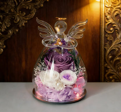 Timeless Angel Preserved Rose in Glass | Mother's Day, Birthday & Anniversary Gift for Mom, Grandma, Wife