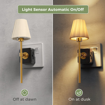 ✨ Decorative Dusk-to-Dawn Plug-In Night Light — 3000K Warm Glow & 0–100% Dimmable