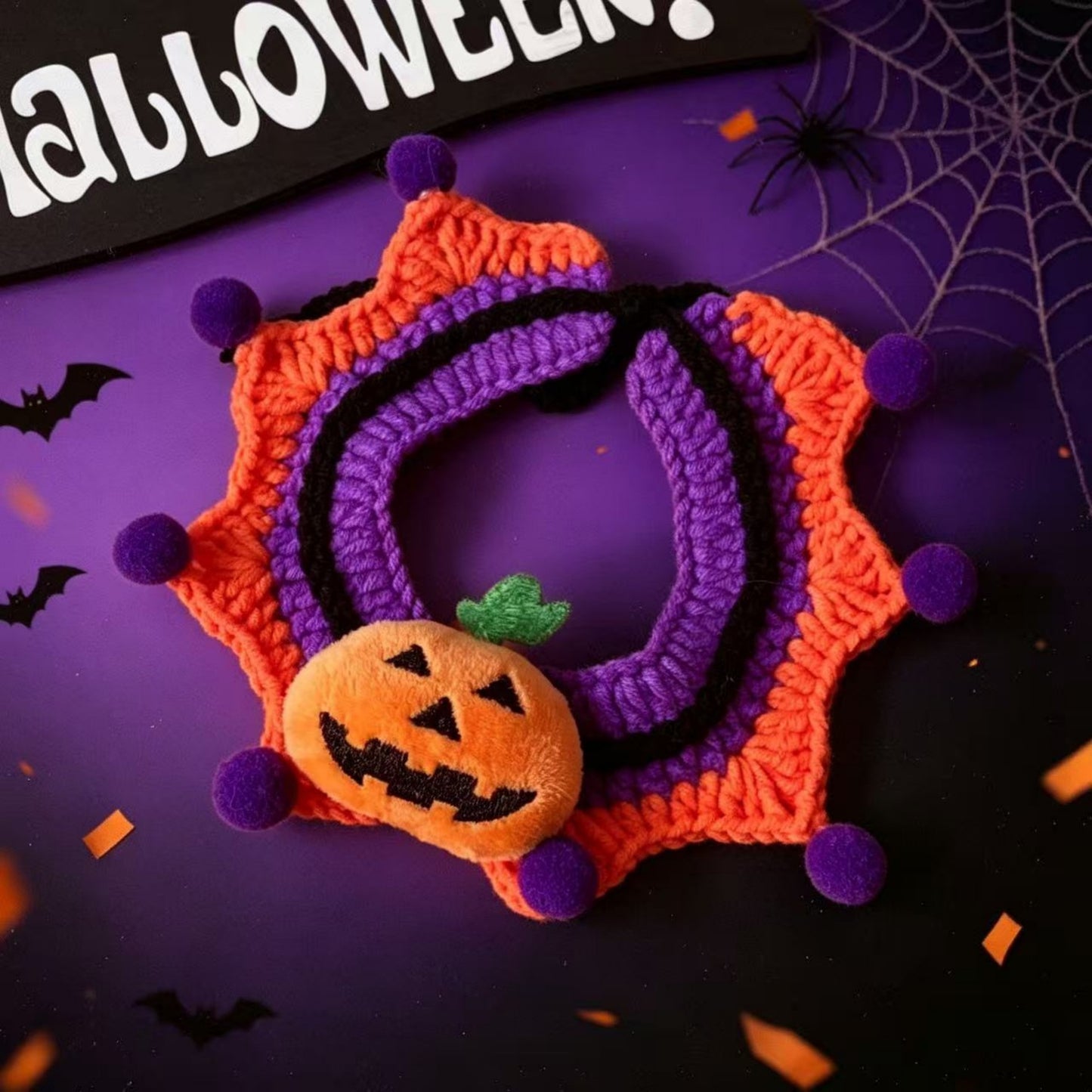 🎃Spooky‑Cute Halloween Cat Knitted Costume Set | Hat + Collar, 3 Styles Available