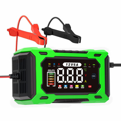 12V 6A Smart Battery Charger Maintainer - Fully Automatic Trickle Charger