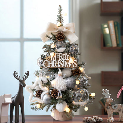 🎄Lighted Tabletop Christmas Tree – Pre-Decorated Holiday Tree with Ornaments & Warm Lights