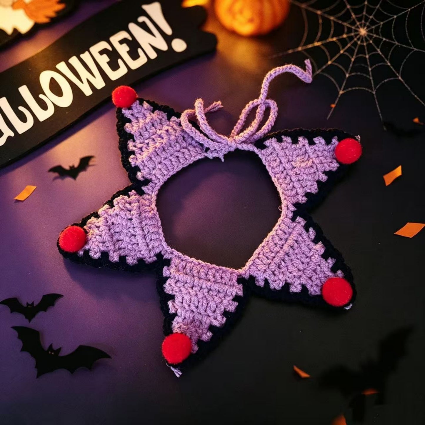 🎃Spooky‑Cute Halloween Cat Knitted Costume Set | Hat + Collar, 3 Styles Available
