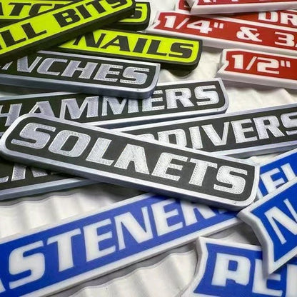 Custom Premium Magnetic Toolbox Labels for Tool Organization - 12 Pack of High Quality Magnets