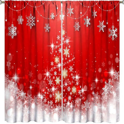 Christmas ball holiday printed curtains