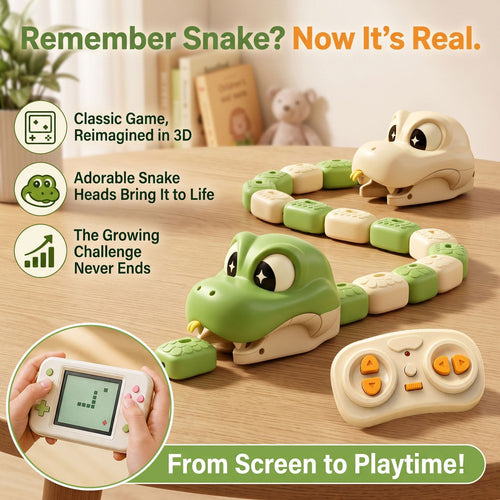 🕹️🙌🏻Magnetic Hungry Snake RC Toy🐍 – Real‑Life Classic Arcade Snake Game,2‑Player Family Kids Game🎮
