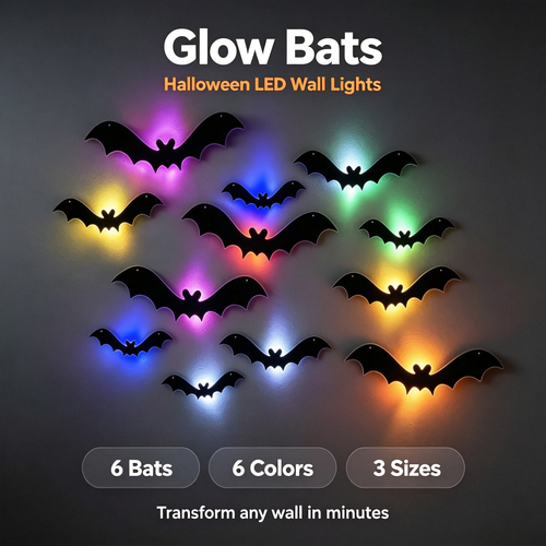 🎃 Light-Up 3D Bat Wall Stickers | Viral Halloween Yard Decor🦇🔥🔥🔥