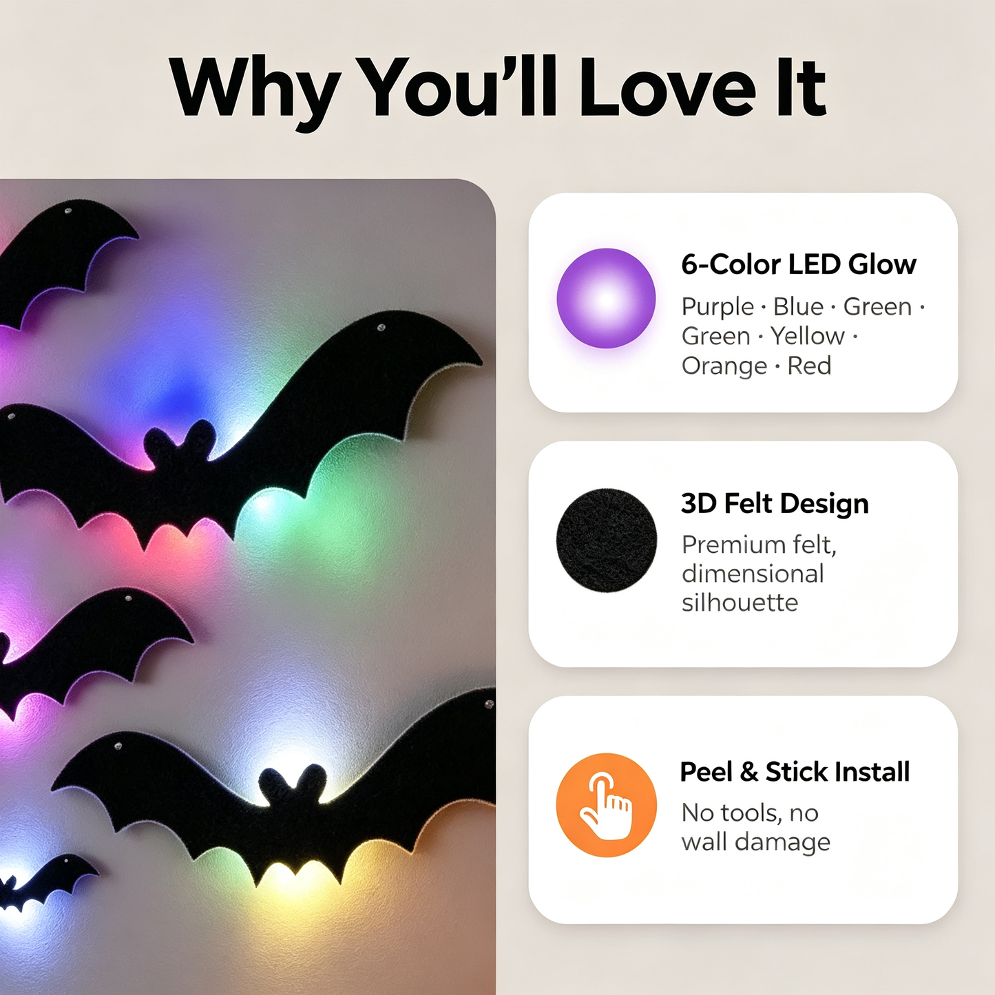 🎃 Light-Up 3D Bat Wall Stickers | Viral Halloween Yard Decor🦇🔥🔥🔥