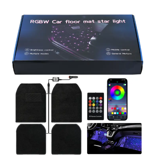 RGBW Starlight Car Floor Mats | APP & Remote Controlled Universal Car Star Floor Mats