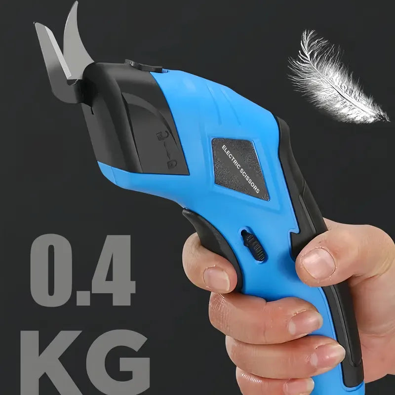 Cordless Electric Scissors, 2 Alloy Steel Blades Fabric & Cardboard Cutter for Sewing, Craft, Carpet