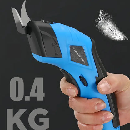 Cordless Electric Scissors, 2 Alloy Steel Blades Fabric & Cardboard Cutter for Sewing, Craft, Carpet