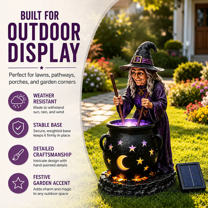 🪄Halloween Witch Glowing Cauldron Solar Light