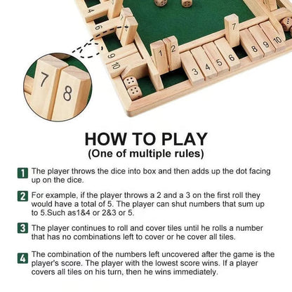 FUNNY FAMILY GAMES-Shut The Box Board Game🎲