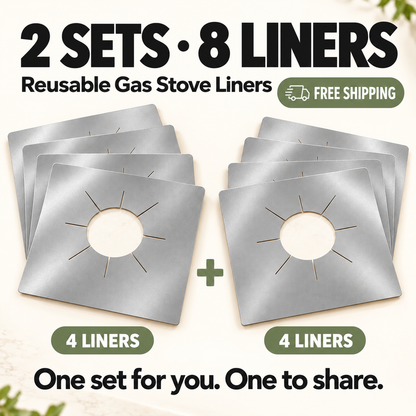 🎗️ Reusable Gas Stove Burner Liners – Less Scrubbing, Easier Cleanup