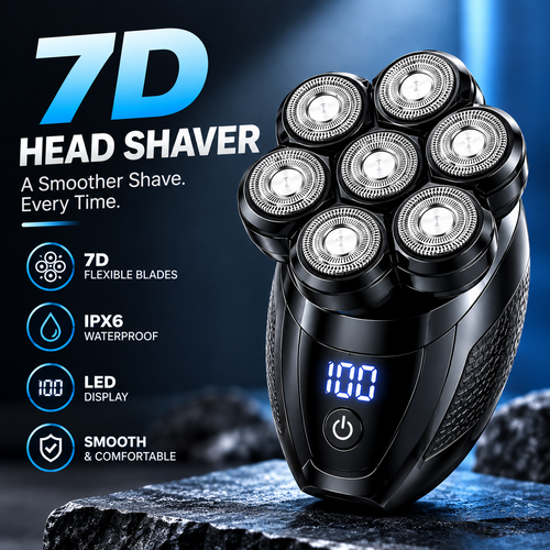 7D Waterproof Head Shaver Kit for Bald Men