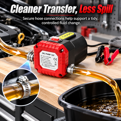 12V 80W Electric Oil Extractor Pump – Engine Oil & Gear Oil Transfer Kit with Hoses🔥
