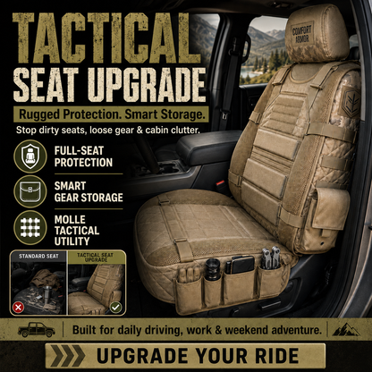 Tactical MOLLE Car Seat Cover Organizer – Rugged Protection & Smart Storage🚘🚙🚛