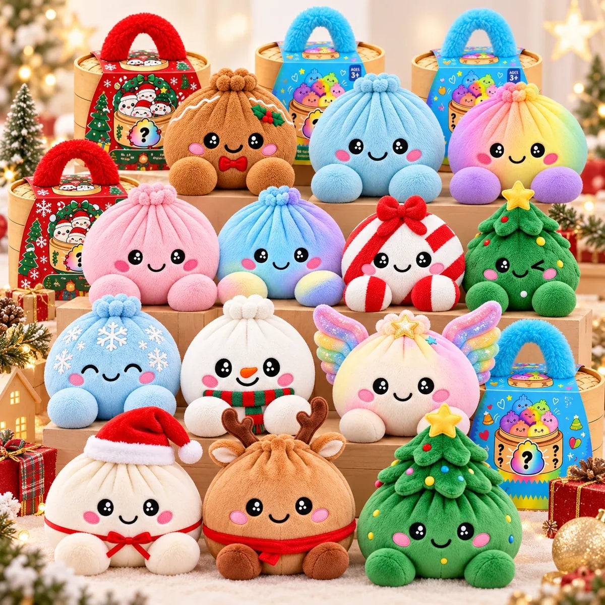 🏆Limited Time Sale 49% OFF🎄🌈Christmas Dumpling Plush Blind Box Collection🥟