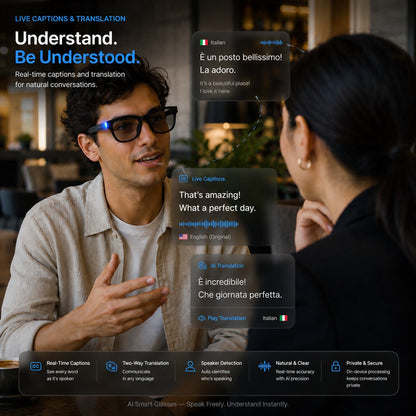 👓 AI Smart Glasses Photochromic lenses 🎥 4K POV Camera | Multi-Language Translation & AR Navigation