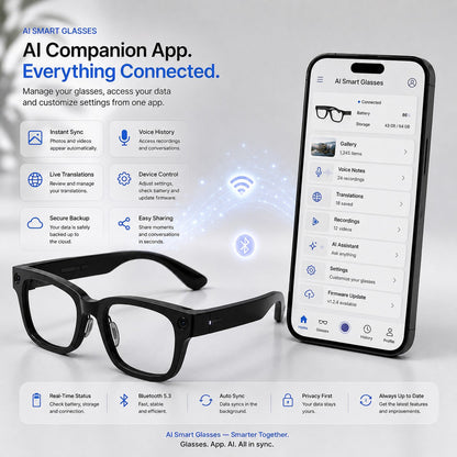 👓 AI Smart Glasses Photochromic lenses 🎥 4K POV Camera | Multi-Language Translation & AR Navigation
