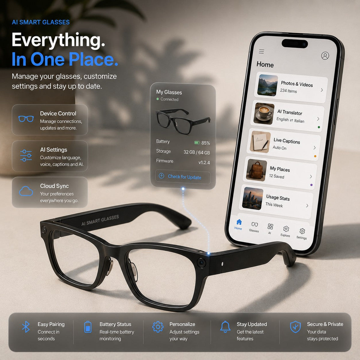 👓 AI Smart Glasses Photochromic lenses 🎥 4K POV Camera | Multi-Language Translation & AR Navigation