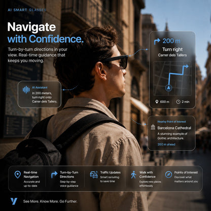 👓 AI Smart Glasses Photochromic lenses 🎥 4K POV Camera | Multi-Language Translation & AR Navigation