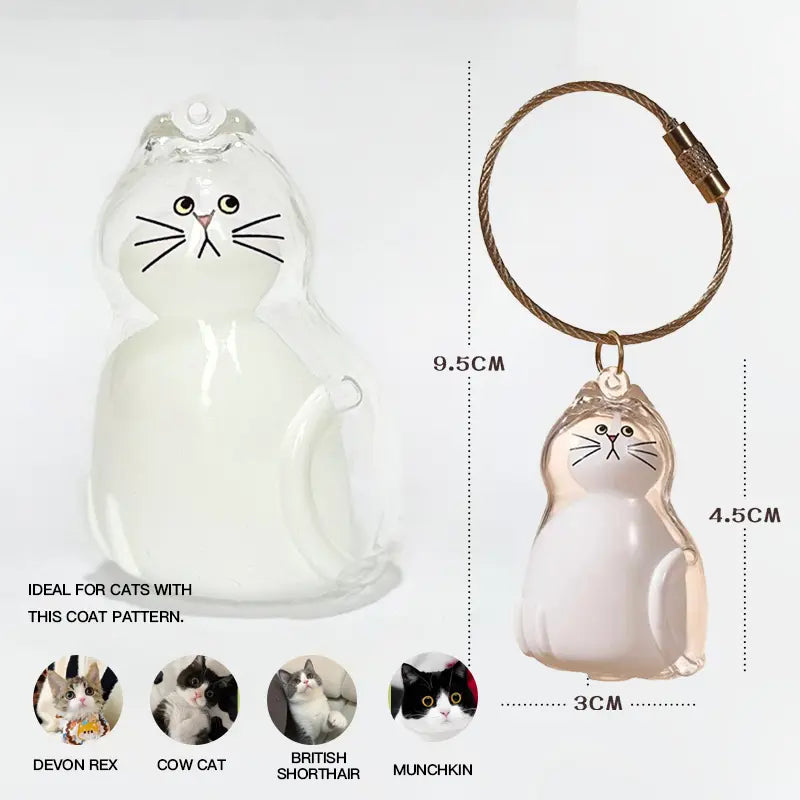 🐱 Cat Fur Memory Charm Keychain & Pendant — Keep Your Fur Baby Close Forever 💫