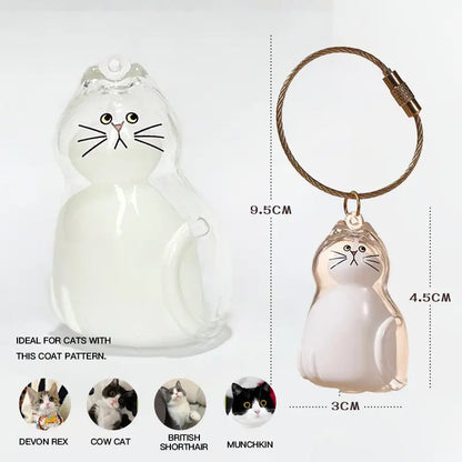 🐱 Cat Fur Memory Charm Keychain & Pendant — Keep Your Fur Baby Close Forever 💫