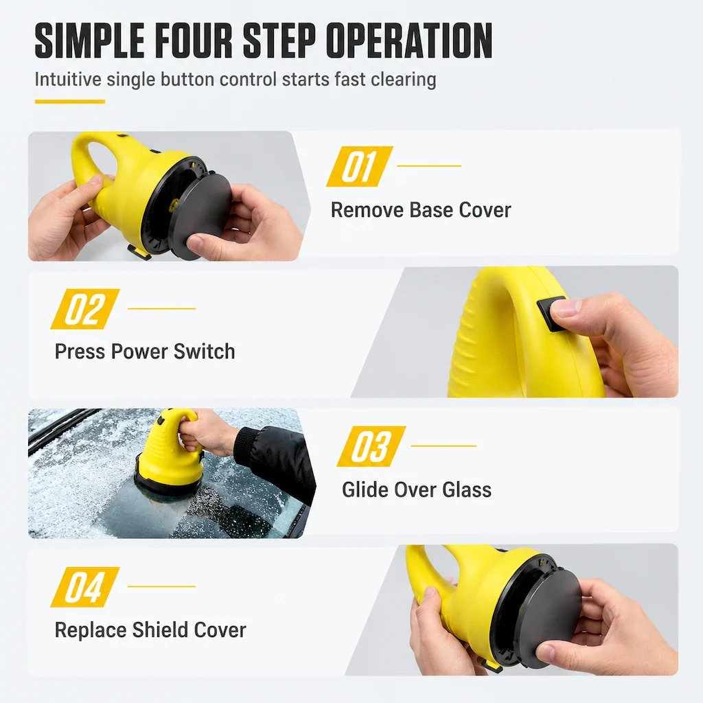 🚗⚡ Electric Car Windshield Snow Scraper & De-Icing Tool for Fast Winter Snow Removal 🌨️🧊💨