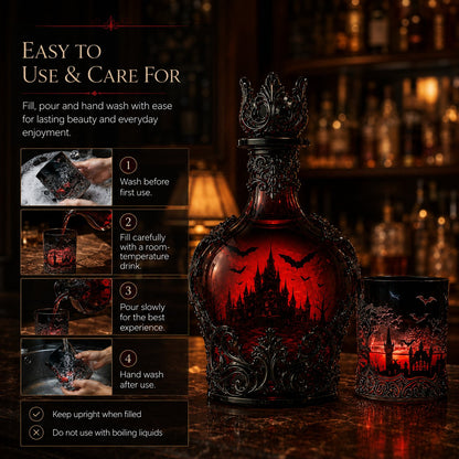 🔥Last Day 49% OFF - 🦇🍺Gothic Vampire Castle Whisky Decanter & Tumbler(📦Buy 2 Free Shipping)