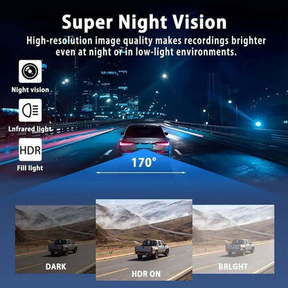 🎥 1080P HD Car Dash Camera | 🚘Infrared Night Vision, G-Sensor, Loop Recording & Adjustable Lenses