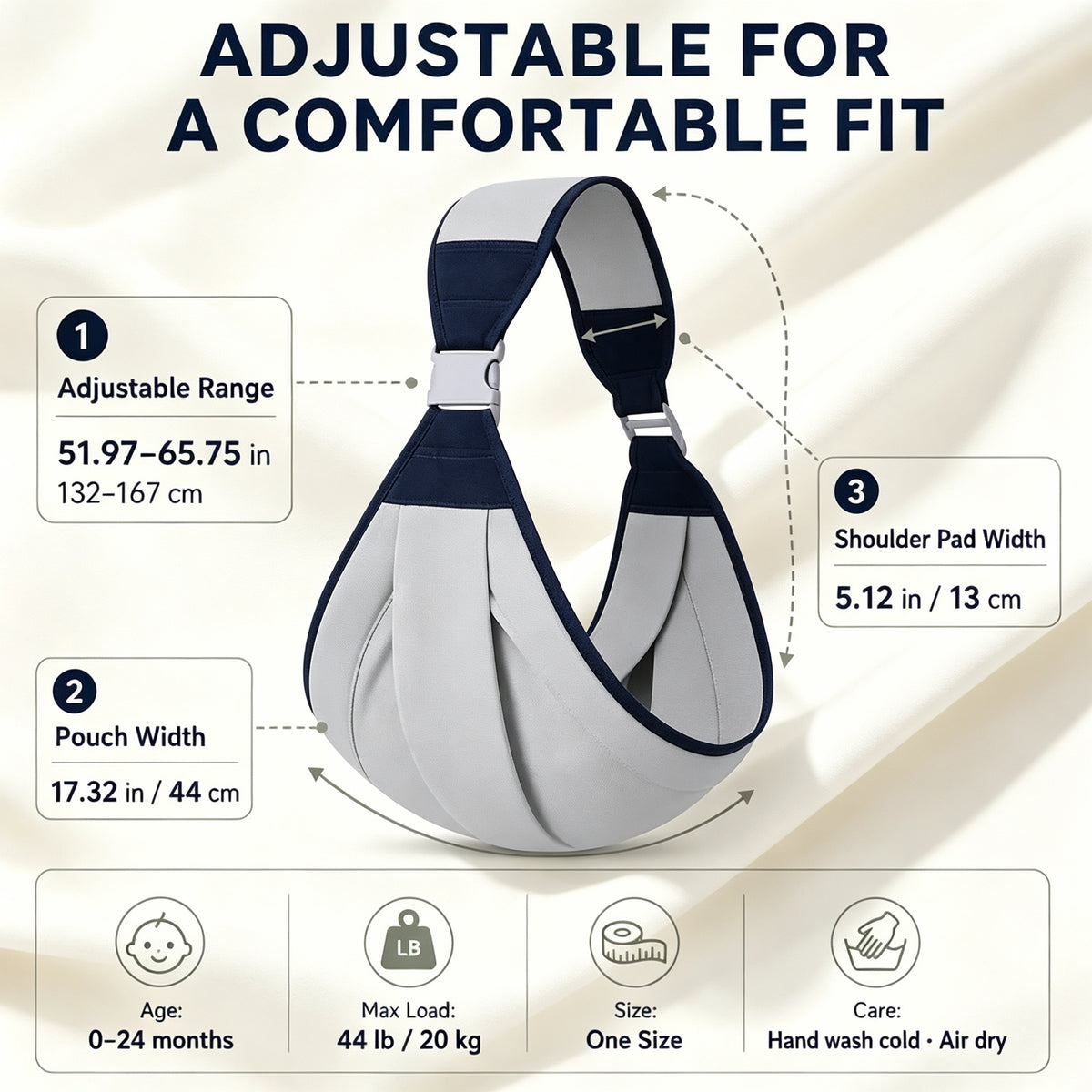 👶Everyday Baby Sling – Adjustable, Soft & Lightweight