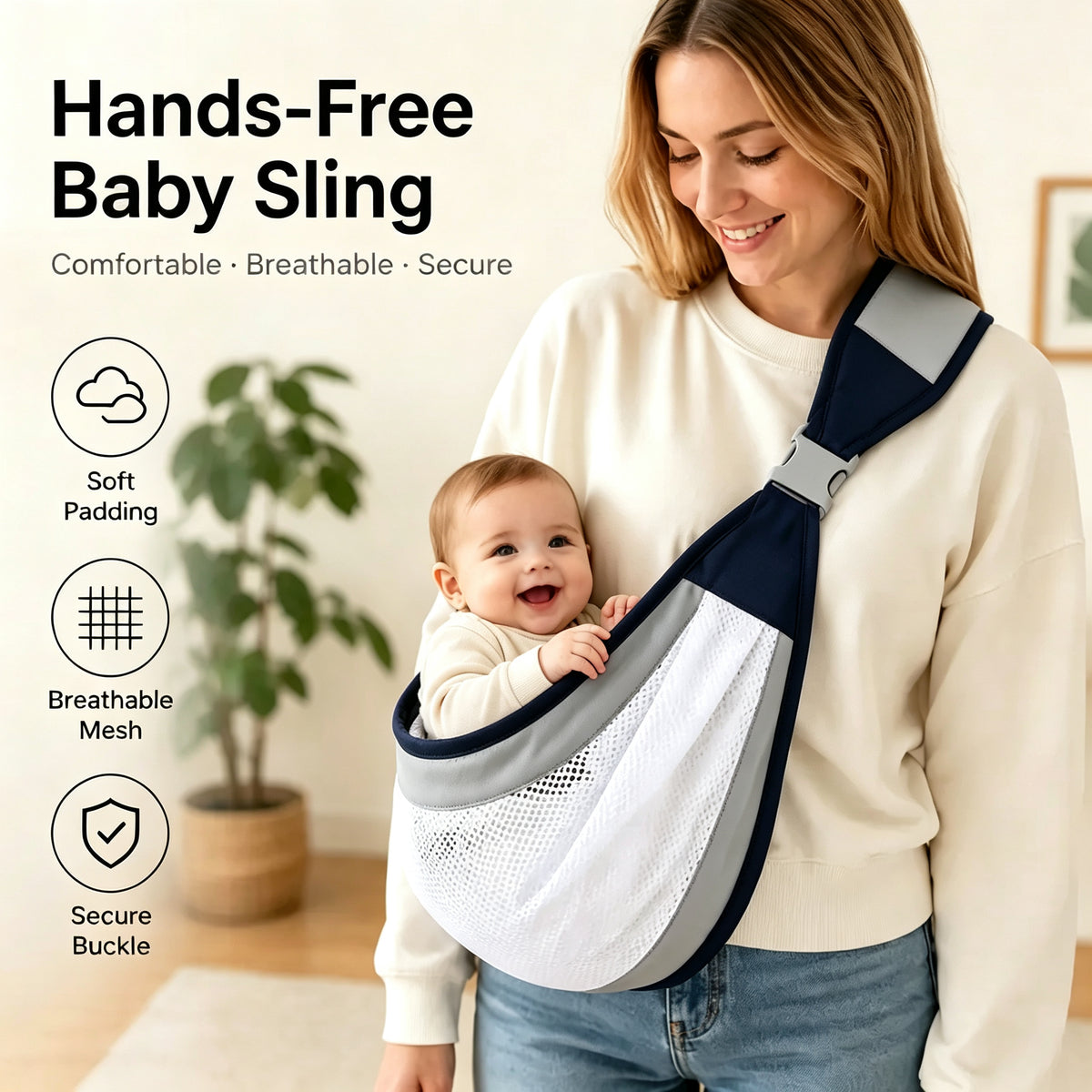 👶Everyday Baby Sling – Adjustable, Soft & Lightweight