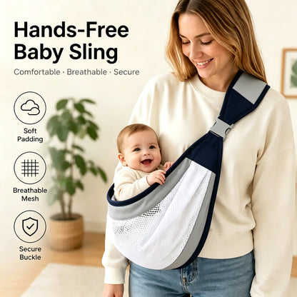 👶Everyday Baby Sling – Adjustable, Soft & Lightweight