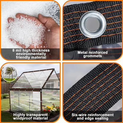 🌧️ Clear Waterproof Tarp – 🏡 Heavy Duty Outdoor Weather Protection Cover