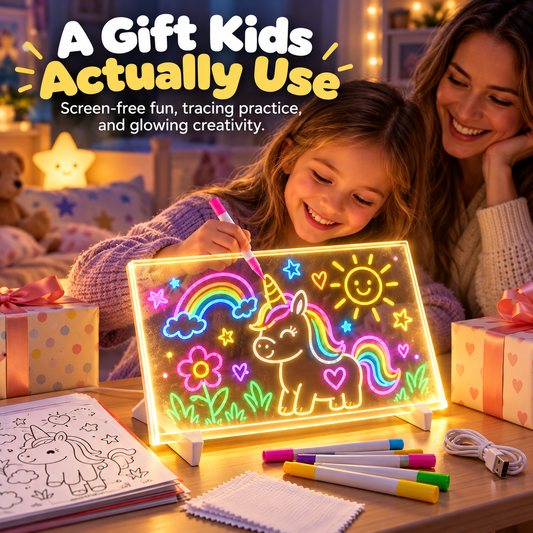 🎨Magic Drawing Board for Kids – 🌈Draw, Glow & Erase🎁 Fun Create Gift for Boys &Girls