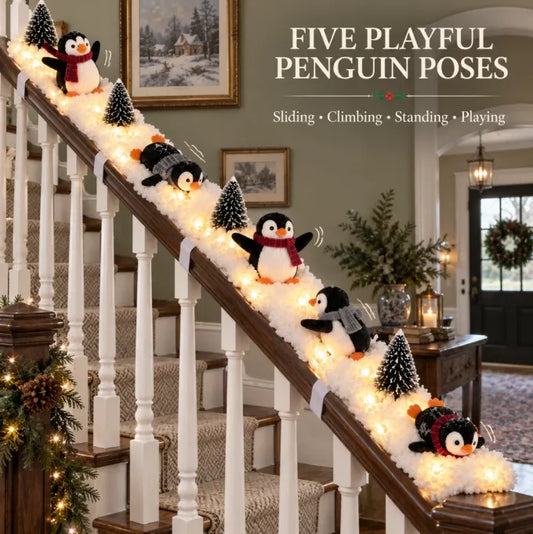 🐧🐧🐧 50% OFF Christmas Penguin Staircase Decoration ❄️ Turn Your Stairs Into A Cozy Winter Story）