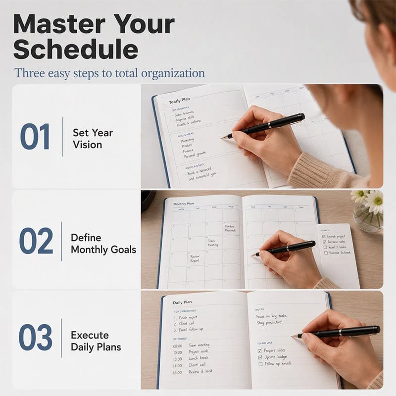 2027 Minimalist Daily Planner Notebook