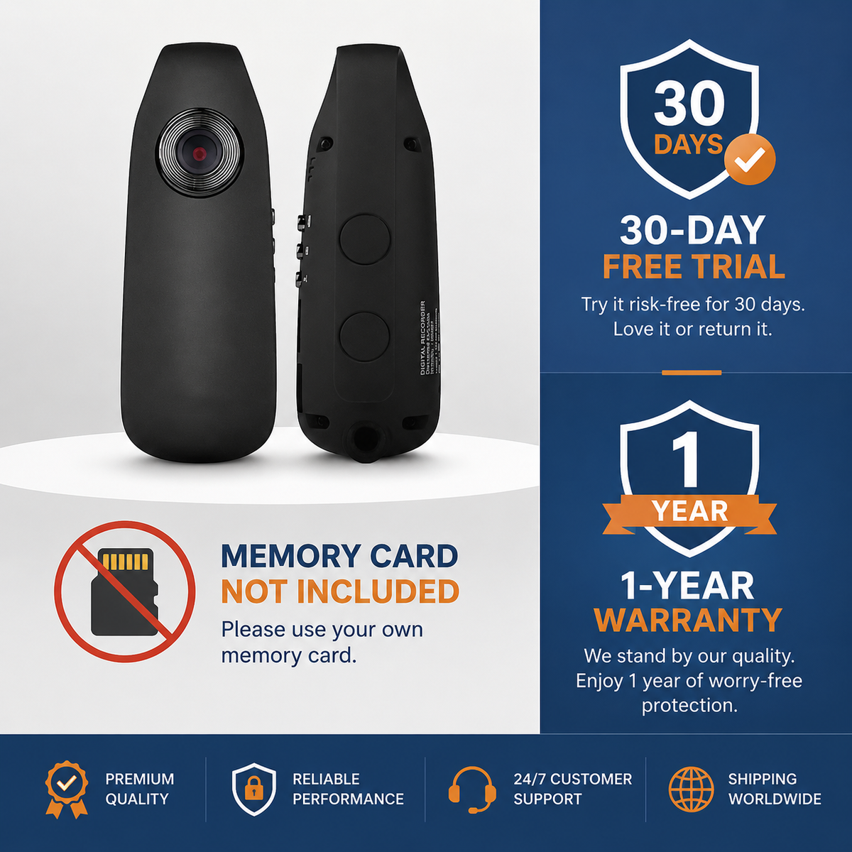 📹 Mini 1080P Body Camera – Hands-Free Recording, Motion Detection & Magnetic Clip