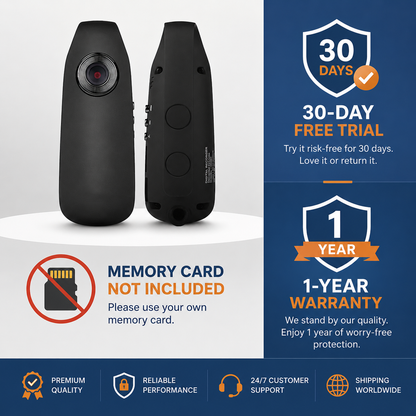 📹 Mini 1080P Body Camera – Hands-Free Recording, Motion Detection & Magnetic Clip