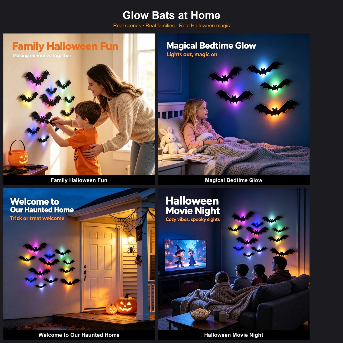 🎃 Light-Up 3D Bat Wall Stickers | Viral Halloween Yard Decor🦇🔥🔥🔥