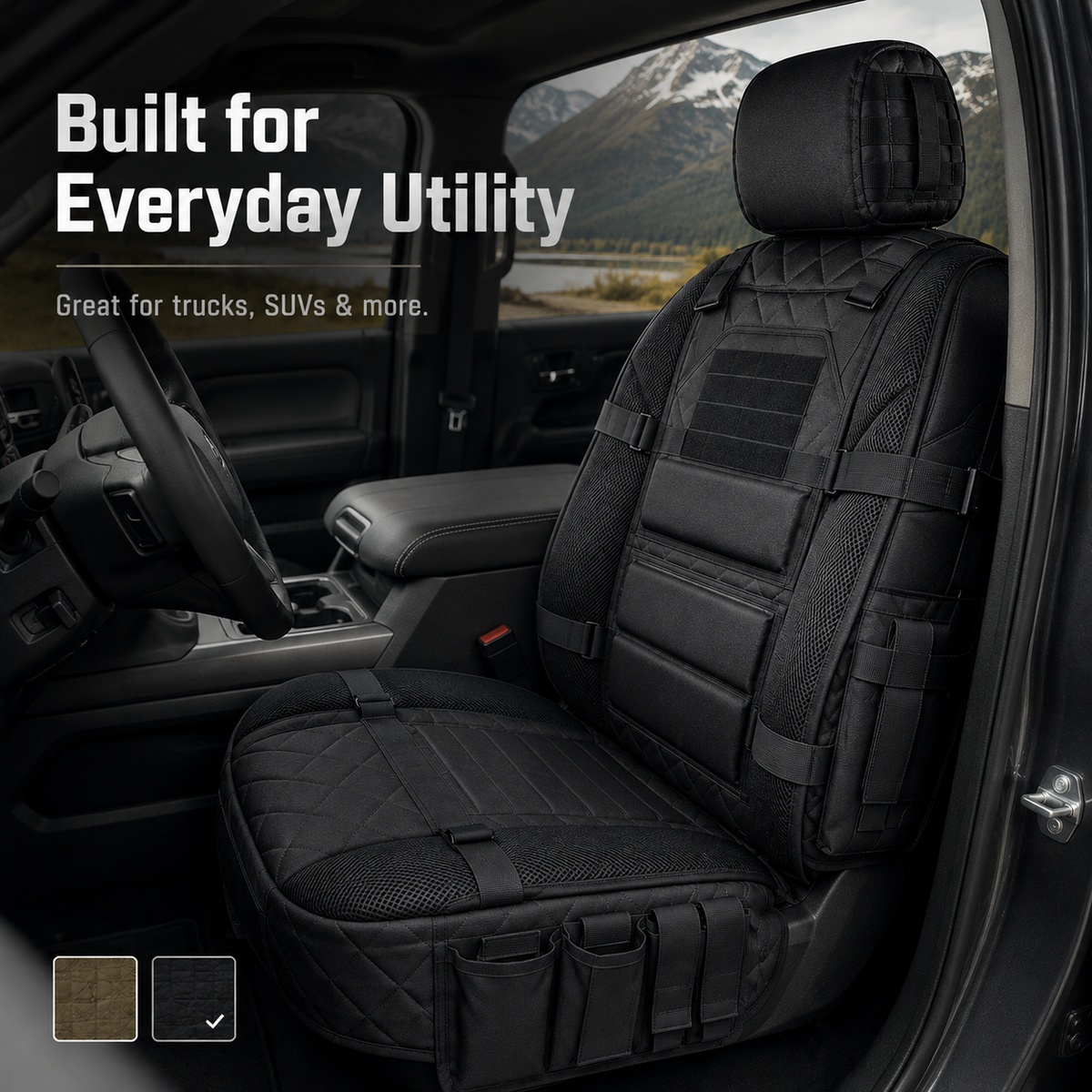 🚙Tactical MOLLE Car Seat Cover Organizer – Rugged Protection & Smart Storage